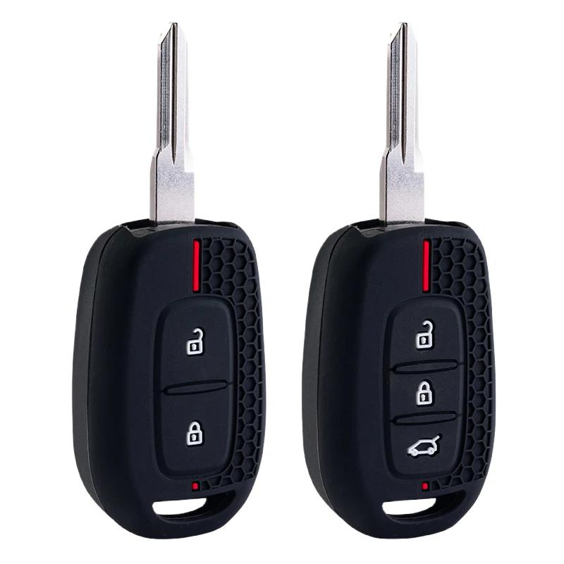 2/3Button Fob Shell Holder silicone Car Key Cover Case for Renault Kwid Traffic Symbol Dacia Sandero Logan Duster 2016 2017 2018