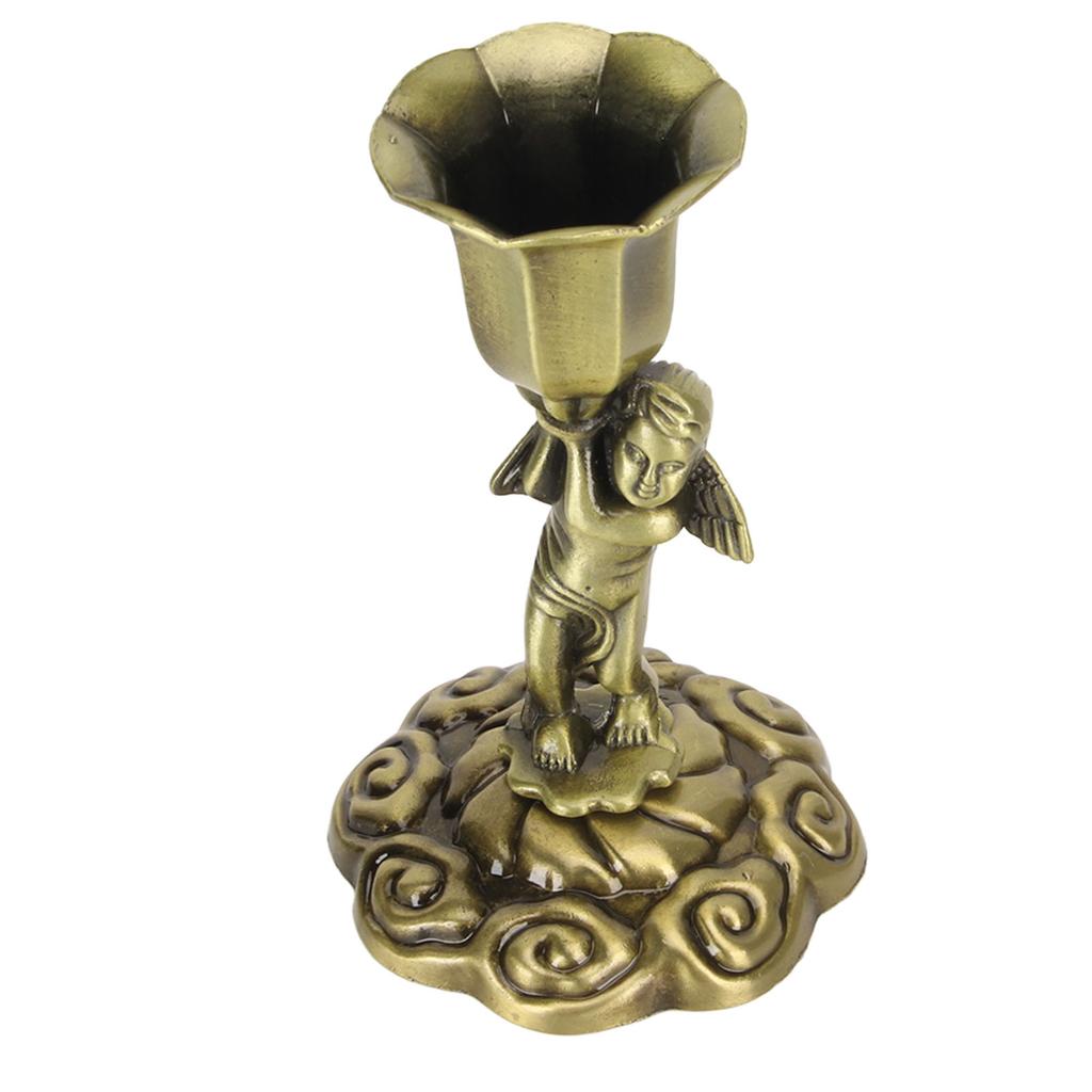 Angel Candle Holder Cherub Statue Candlestick Holder Vintage Metal Decoration for Dining Table Wedding Party