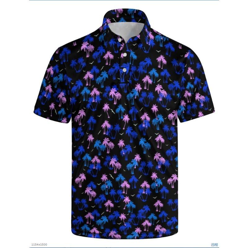 Short Sleeve POLO Shirt Button Solid Color Men's Sweatshirt