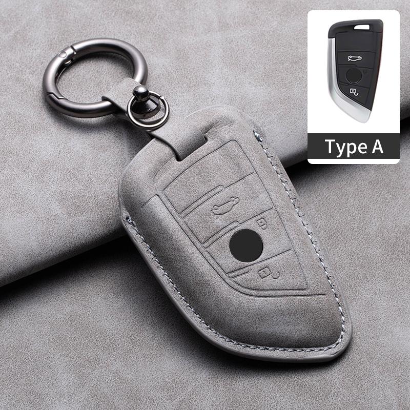 Pour Bmw F30 F31 F32 F34 F20 F21 F07 X1 X3 G01 X4 F15 F16 Étui en Cuir pour Clé de Voiture Coque Porte-clés de Voiture gray