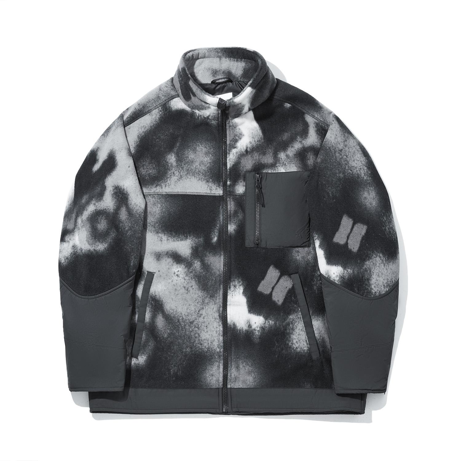 Li Ning Velvet Jackets Men s All Over Print Stand Collar Moderate AMDW045-1 M
