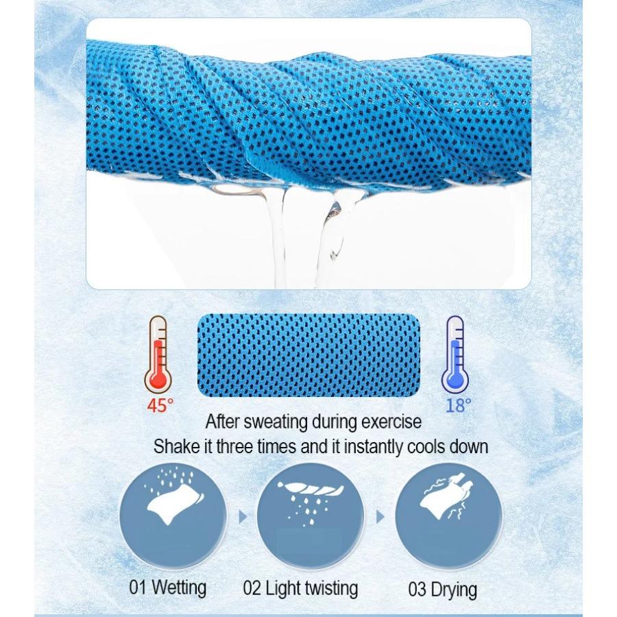 2pcs Ice Cooling Wristband Exercise Breathable Tennis Wristband Outdoor Sports Sweatband For Running Fitness Yoga Cycling Hiking