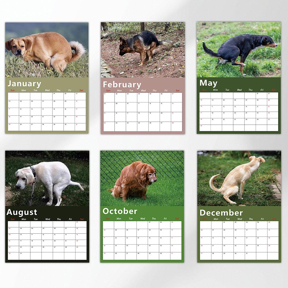 1pc Oversized  Dog Wall Calendar-Pet Dog Theme,12 Different Designs, Suitable as a Gift for Birthdays, Christmas and Near