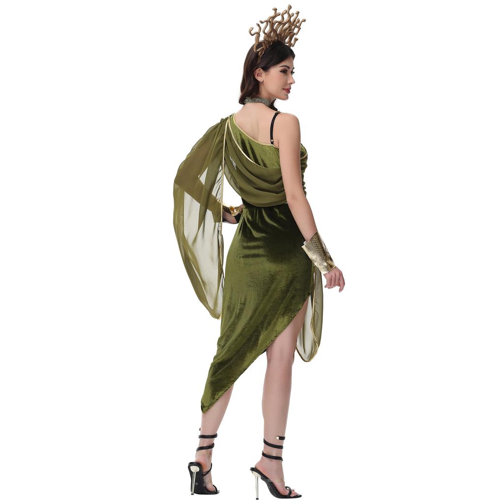 Ancient Egyptian Medusa Greek Muse Queen Cos Costume, Roman Performance Costume, Halloween Costume