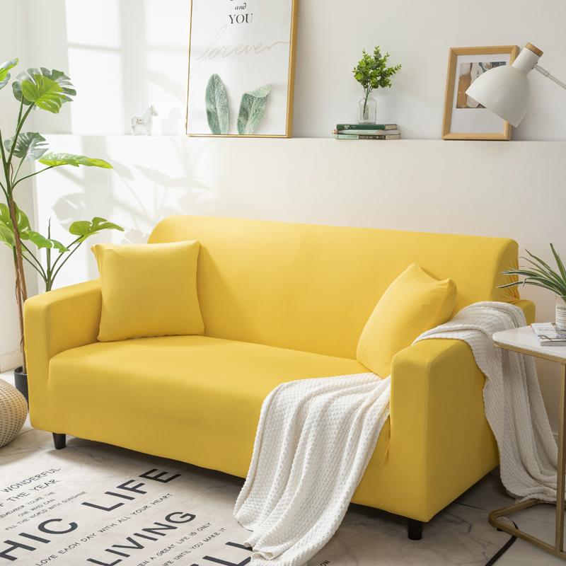 Solid Color Elastic Sofa Covers for Living Room Stretch Slipcover Armchair Couch Cover Corner L shape Sectional Sofa Protector