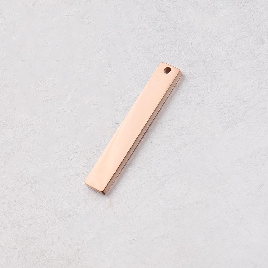 Prostokątna zawieszka ze stali nierdzewnej, DIY błyszcząca przywieszka, 2x6x35mm