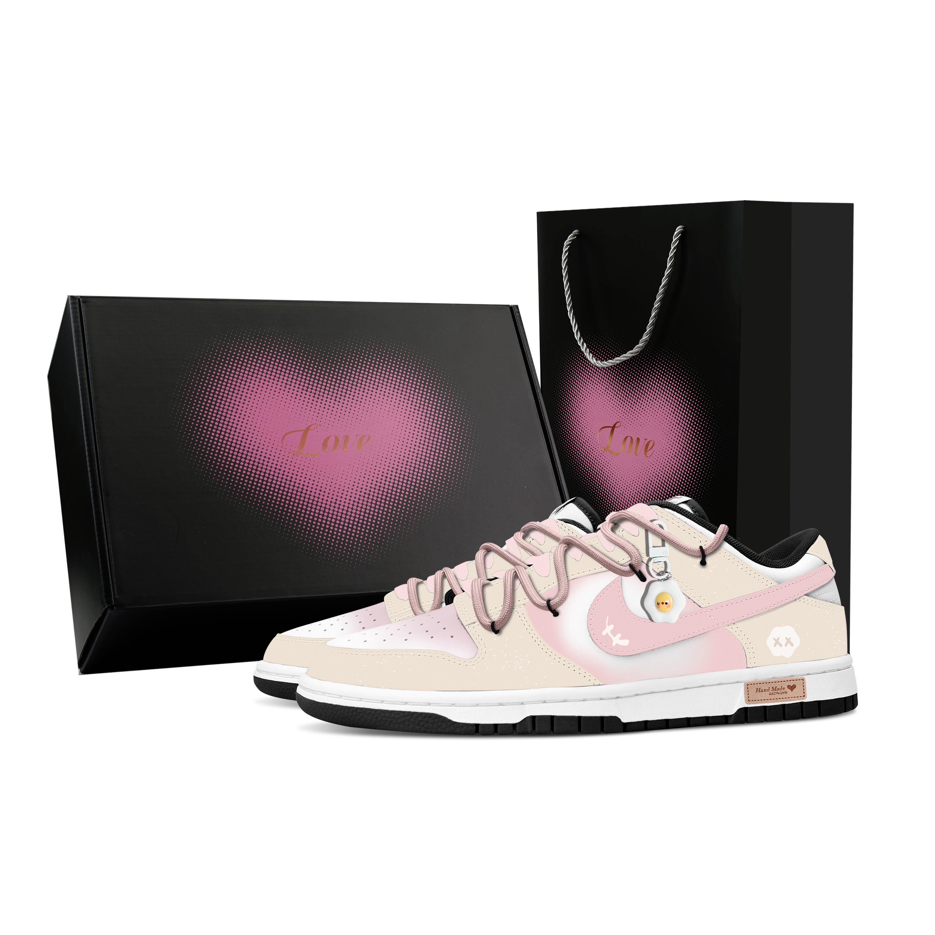 

Nike Dunk Ding Dong Cloud Heart Box Abrasion Resistant Low top Skateboard Shoes Men s Beige White Pink DD1391-100(Team529--) 44.5