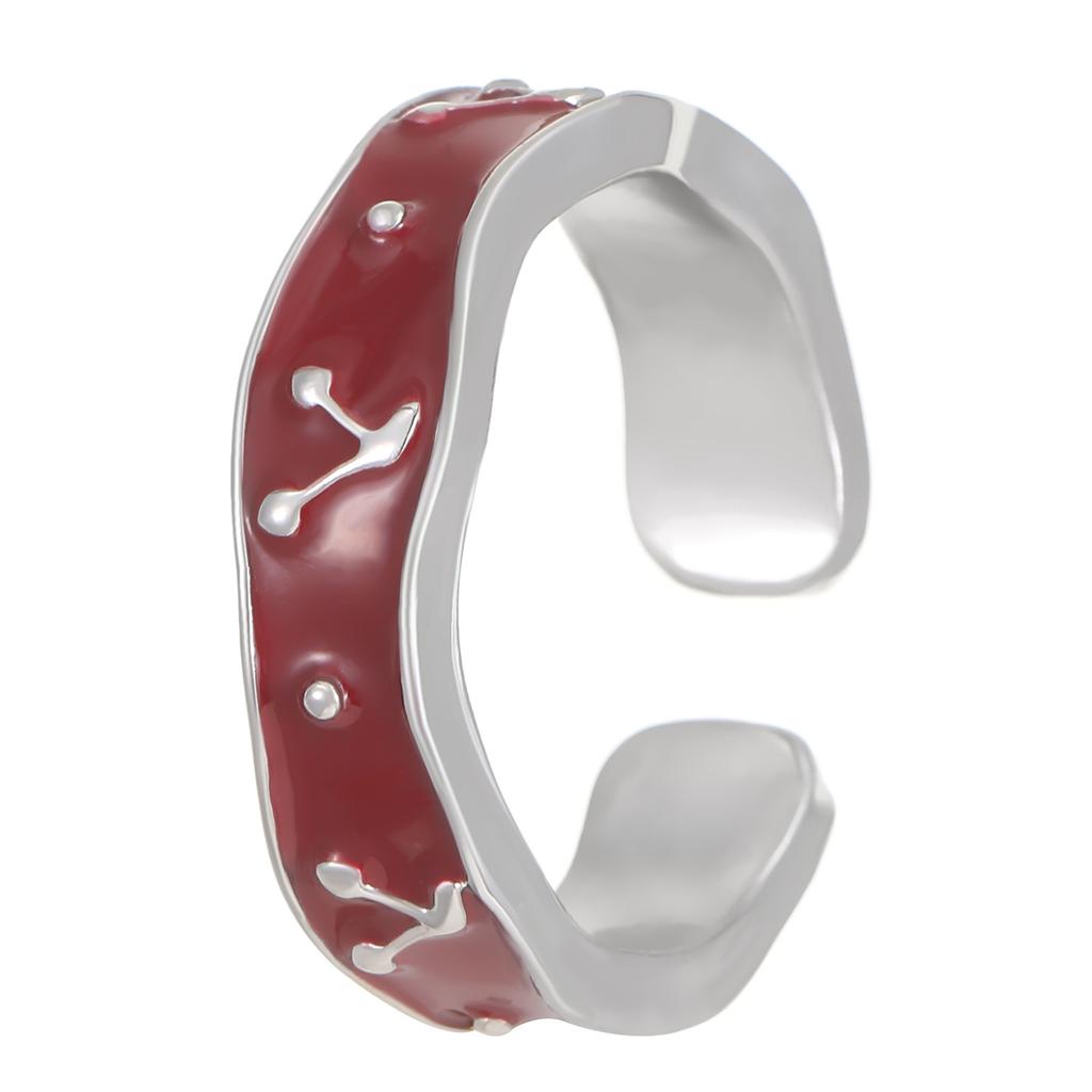 Y2K Kpop Black Silver Color Thorn Crow Rings for Women Men Punk Red Zircon Heart Opening Rings Gothic Creative Jewelry Gift