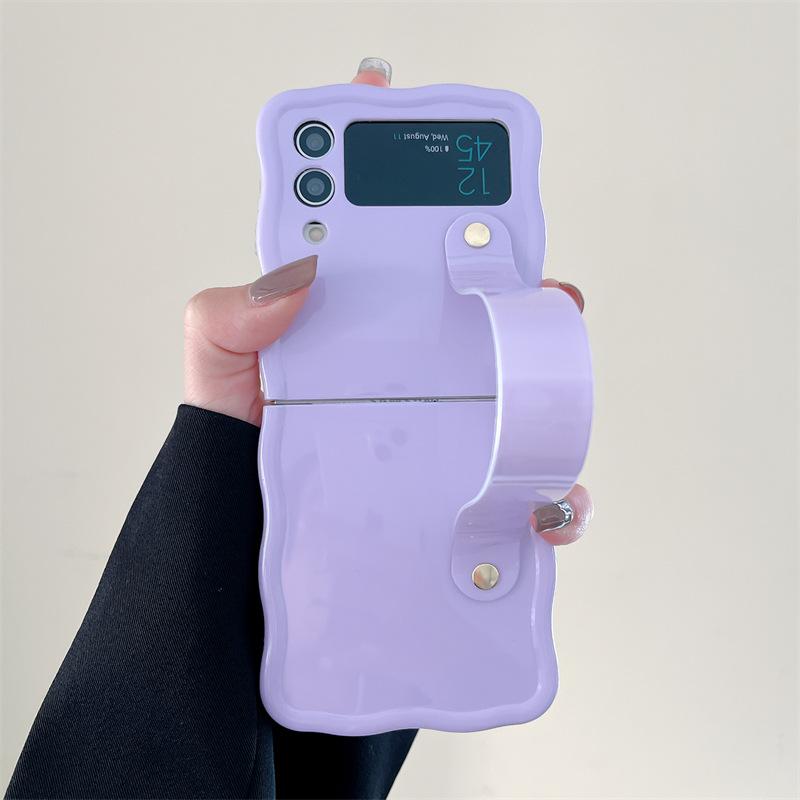 Wave Candy Color Applies To Samsung Zflip5 Mobile Phone Case Zflip3 Folding Screen Zflip5 Anti-drop Protective Case Female