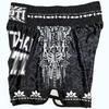 Black Flower Muay Thai Kickboxing Boxing MMA UFC Casual Shorts Gym Sport Unisex Men Women Workout Quick Dry Print Elastic High Waist Training
