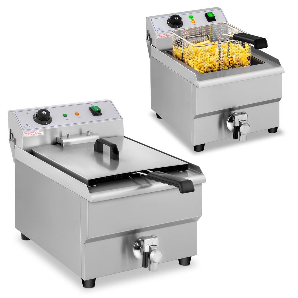 Electric Fryer with Tap, 230 V, 3500 W, 16 L