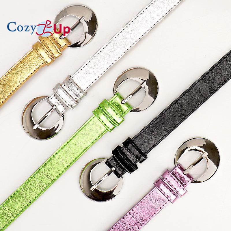Women Thin Elastic Waist Belt for Dress Ladies Skinny Stretch Fashion Belt with Gold Buckle