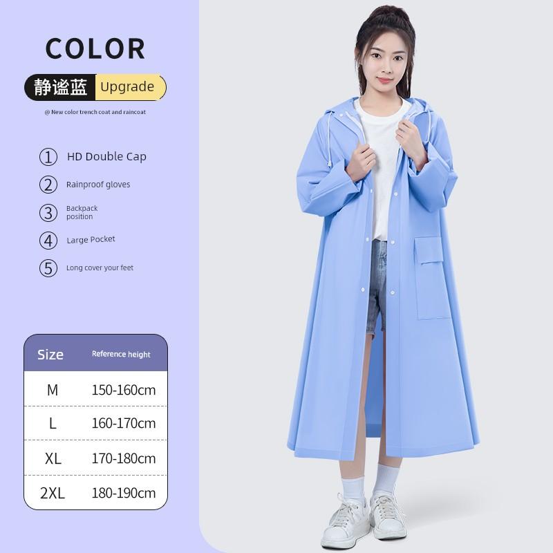 Women's Long Raincoat for Single Person, Full-Body Protection Against Heavy Rain, Suitable for Electric Scooters, Men's Adult Outerwear Raincoat