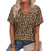 Fashion Leopard T-Shirts Floral Flower 3D Print Women Summer V-Neck Short Sleeve T Shirt Y2K Tees Harajuku Tops Female Clothing