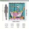 Lustiger Skelett-Duschvorhang für die Badewanne Maschinenwaschbar Ganzjahres-Wasserdicht Sichtschutz Cartoon-Design Humor Schnelle Montage