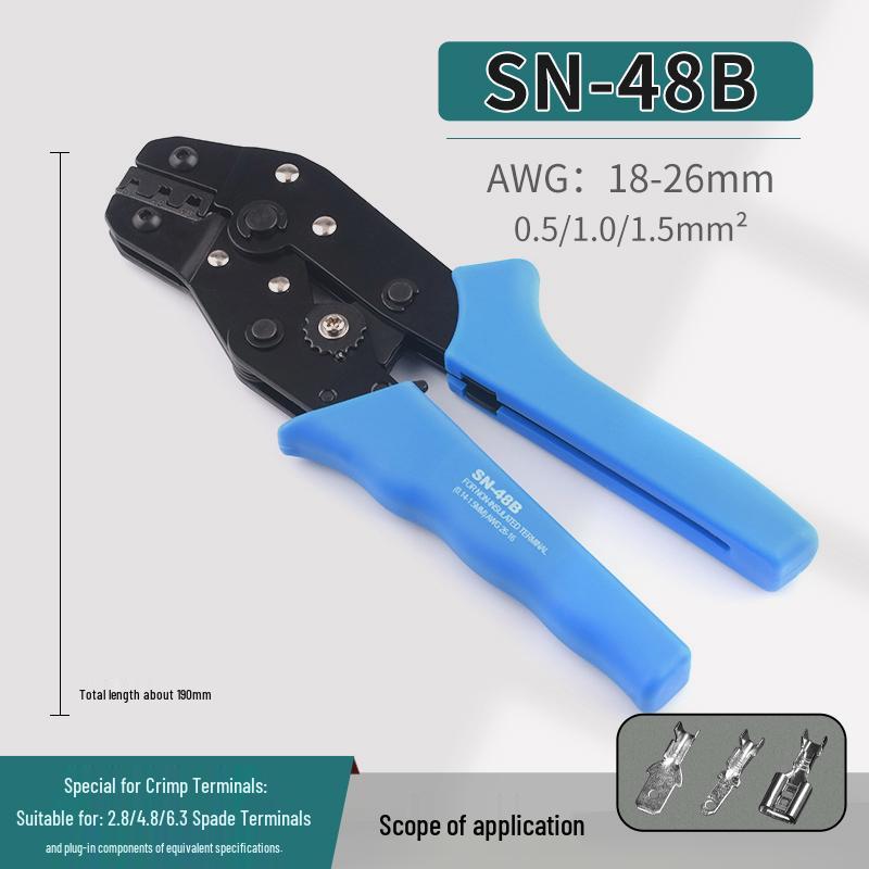 Crimping Tool SN-01BM/02/03/48B/06WF/28B for Spring Clip PH & XH2.54 DuPont Cold Crimp Terminals.