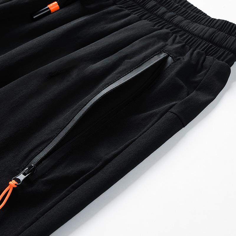 Summer new ice silk casual pants men's loose and versatile tied feet large size - sweatpants