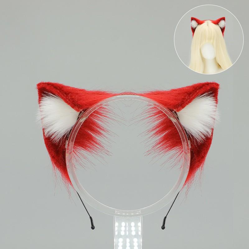 Fluffy Cat Ear Headband Lolita Cosplay Anime Convention Kawaii Catgirl Accessory