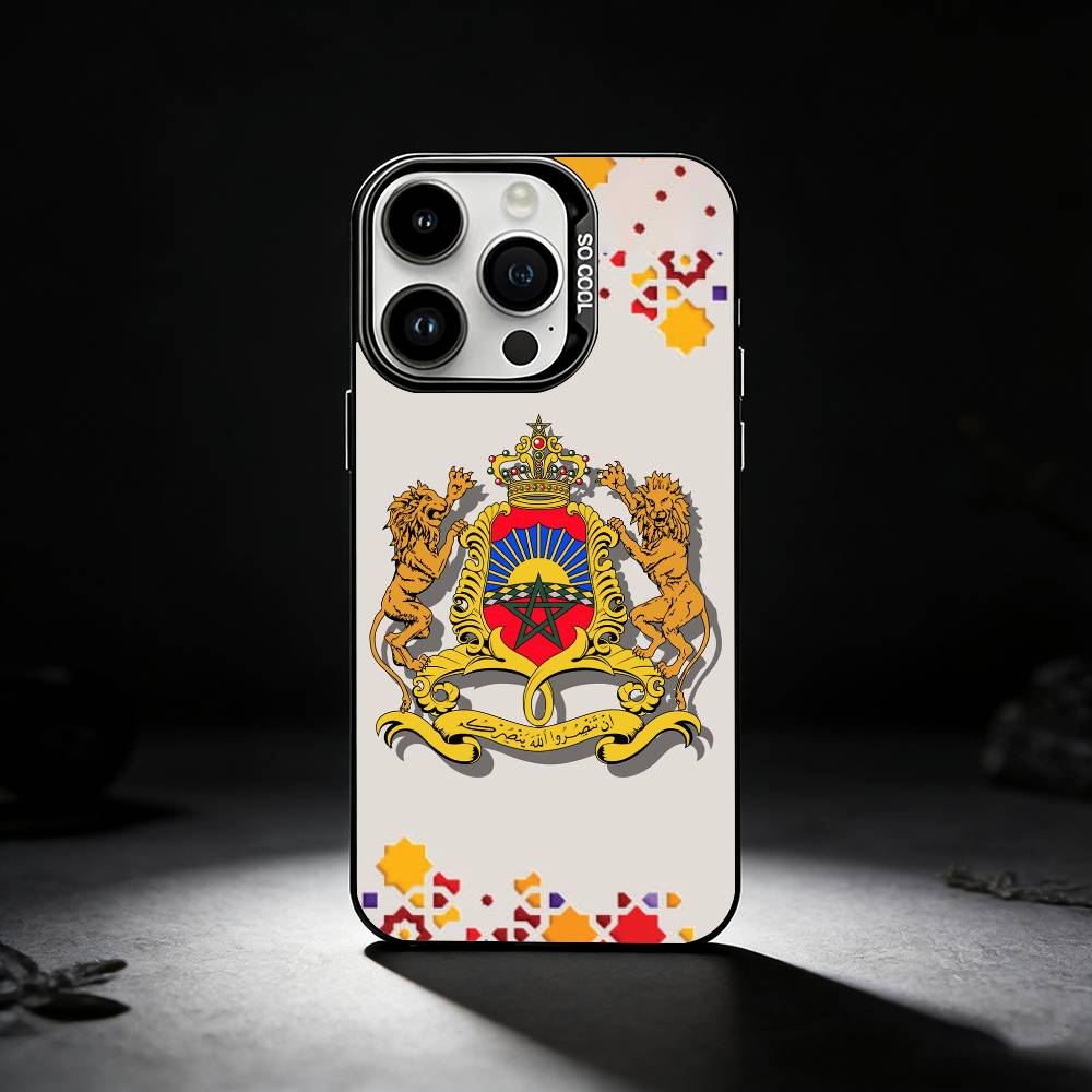 

COOL Morocco ART logo Phone Case For iPhone 17,16,15,14,13,12,11 Plus,Pro Max,XS,Colored silver phone case iPhone12PROMAX