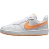 Court Borough Anti Slip Wear Resistant Low Top Kids' Skateboarding Shoes White/Orange Sneakers DV5456-119