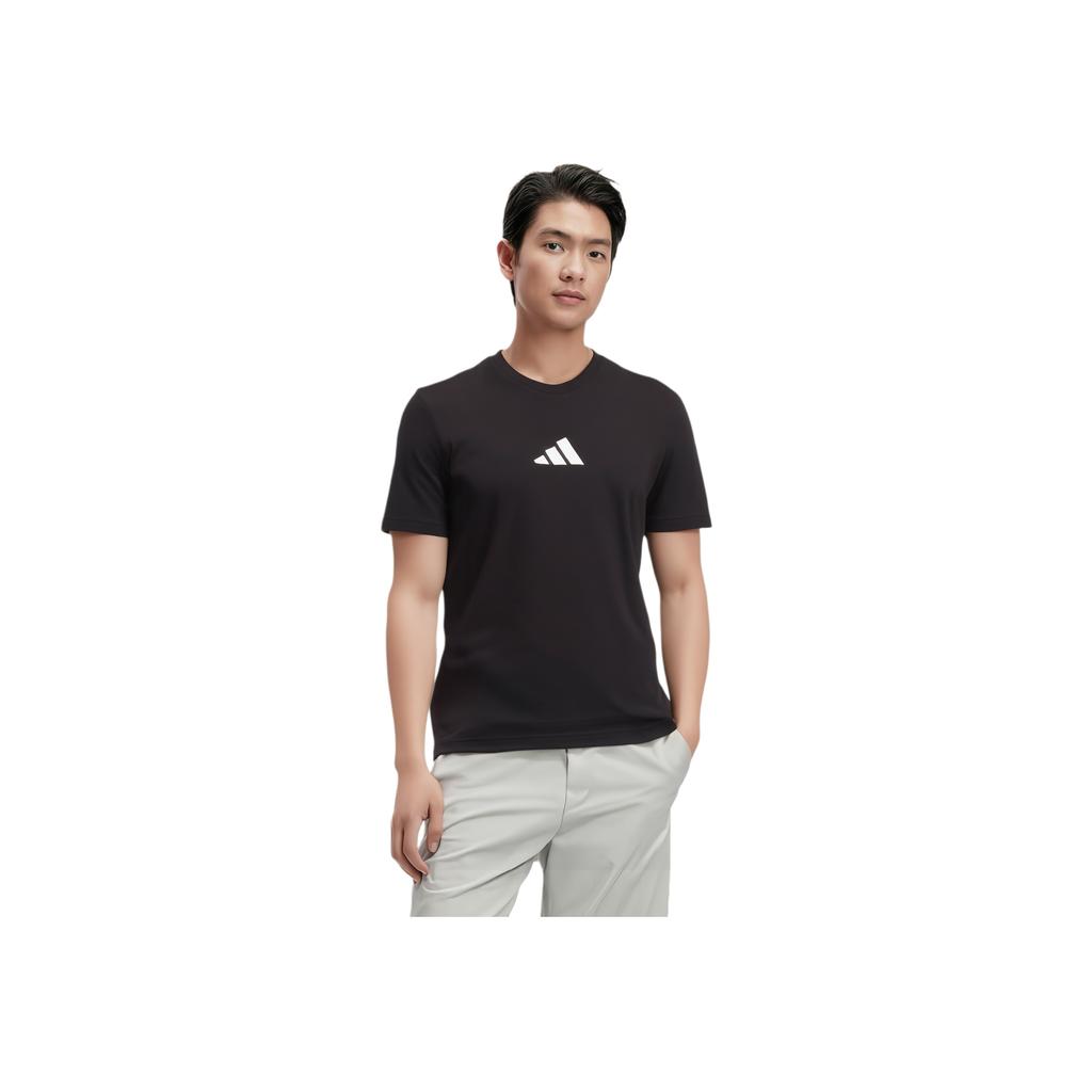 Adidas Round Neck Comfortable Pullover Sports Short Sleeve T-Shirt Men Tops Black FN1730