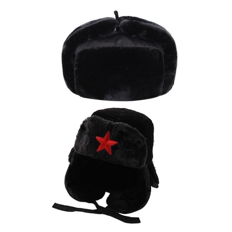 Russian Hat Autumn And Winter with Earflaps Cosplay Hat Winter Picture Props Thick Faux Fur Thicken Bucket Hat