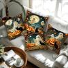 Halloween Throw Pillow Cover Spooky And Pumpkin Pattern Cushion Covers Machine Washable Decorative Bedroom Living Room