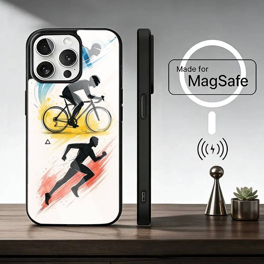 Triathlon Swim Bike Run Tri Life  Phone Case For iPhone17,16,15,14,13,12,11 Plus,Pro Magnetic with Magsafe Wireless Charging iPhone17Promax