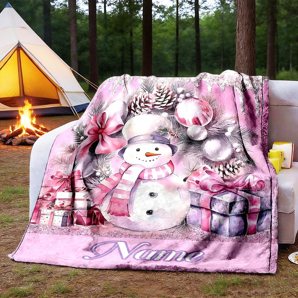Winter Wonderland Customize Your Name Outdoor Blanket Cozy Soft Lightweight Allseason Multipurpose Throw For Travel Camping Picnics Sofa Office Bed