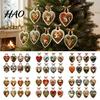 Creative Needlepoint Project Felt Heart Sewing Kit, DIY Hand Stitched Christmas Pendant Craft Supplies Animal Bird Hanging Ornament for Xmas