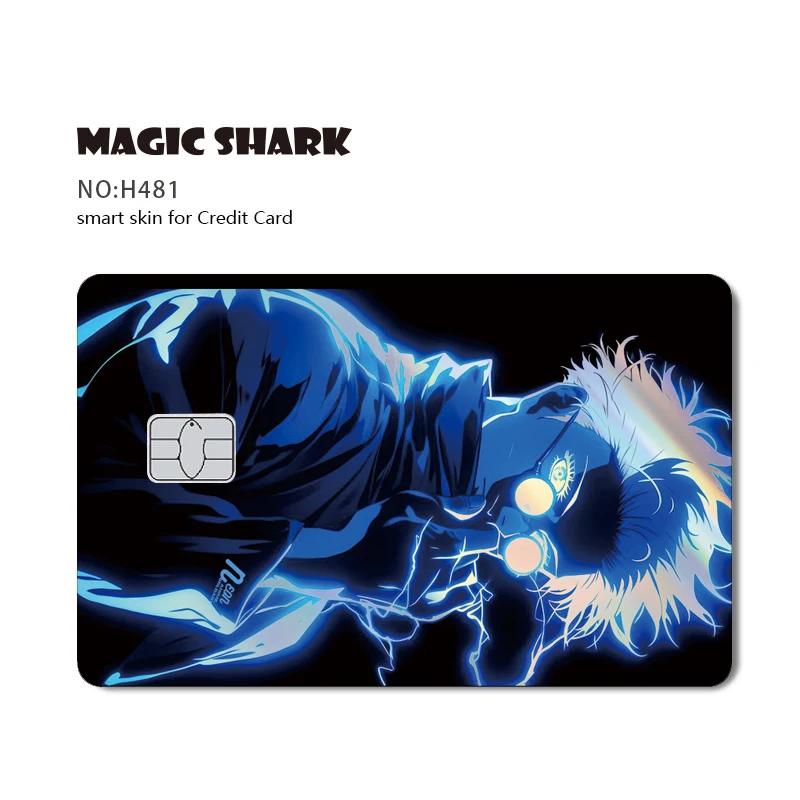 100% Nieuwe Anime Jujutsu Kaisens Gojo Holografische Laser Glanzende Voorkant Credit Debit Bankkaart Sticker Folie Skin Cover (as the picture,No Chip)