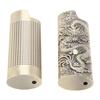 2 Pcs Lighter Case 8cm Length Grid and Dragon Pattern Exquisite Engraved Metal Lighter Cover for Party Bar