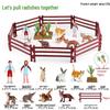 Detachable Thatched Farmhouse Animal Model Playset for Kids