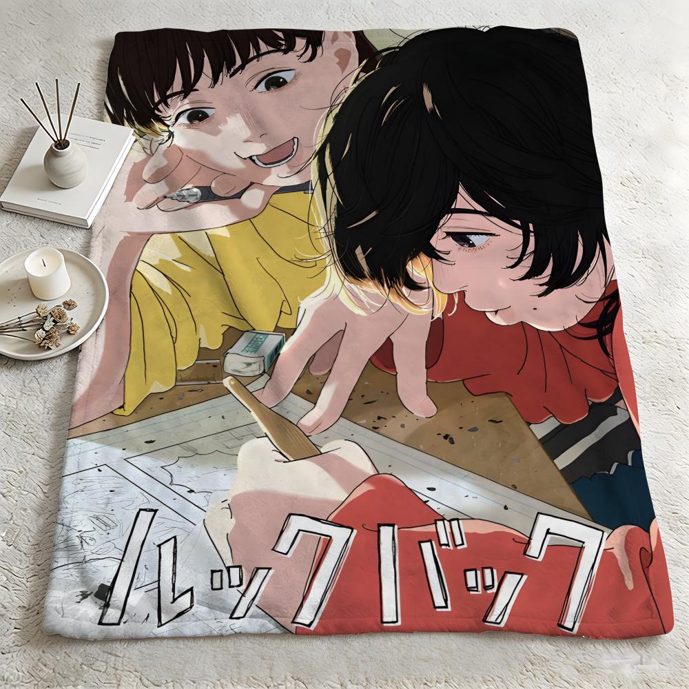 anime LLook Backk Throw Warm Soft Flannel Blanket Multiuse for Sofa Bed Camping Travel Nap