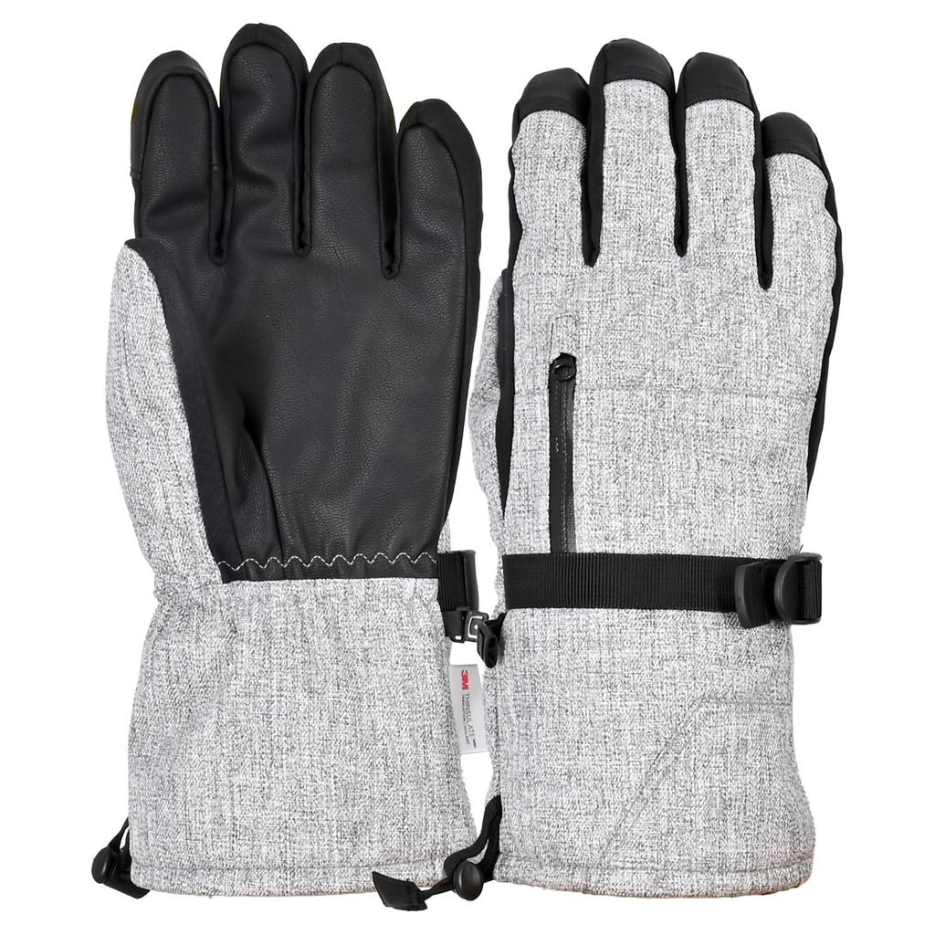 LEAD Winter Motorcycle One Size Fits Waterproof Smartphone GM-320 Gloves, Gray, All, Ultra-Warm 5-Layer Gloves, Compatible, GW-320B