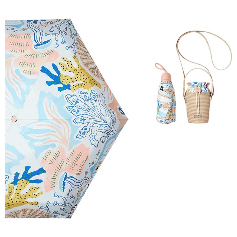 Banana Under Floral UV Pocket Umbrella