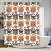 Adorable Animal Print Shower Curtain Cats Dogs Face Pattern Decor 3D Polyester Fabric Waterproof Bath Mat Cover For Bathroom Dec