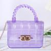 girls Grid Mini Crossbody Fresh Sweet PVC Jelly Bag Wholesale Foreign Trade Crossbody Purse With Lock Buckle Chain Candy Color