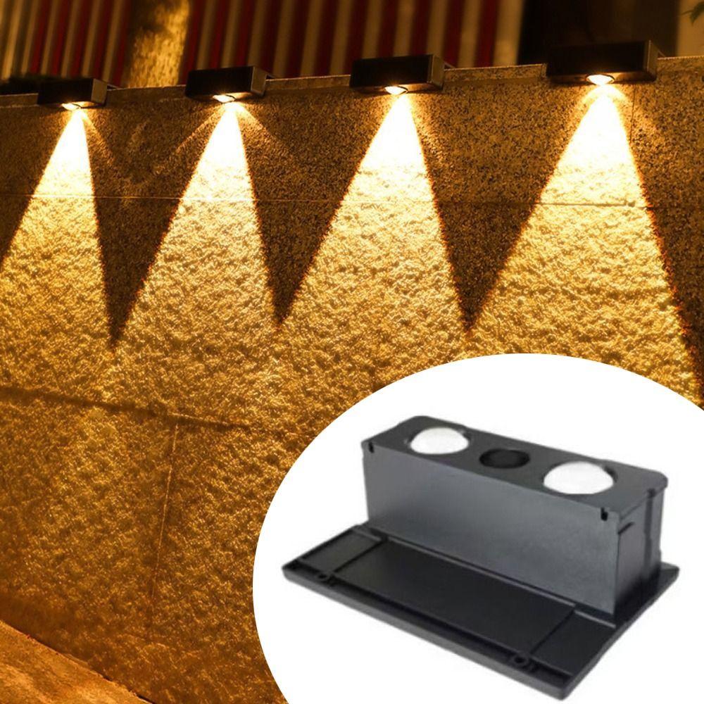 Super Bright LED Solar Garden Lights Waterproof Wall-mounted Wall Washer Light Easy Installation Energy Saving Wall Mount Lamp