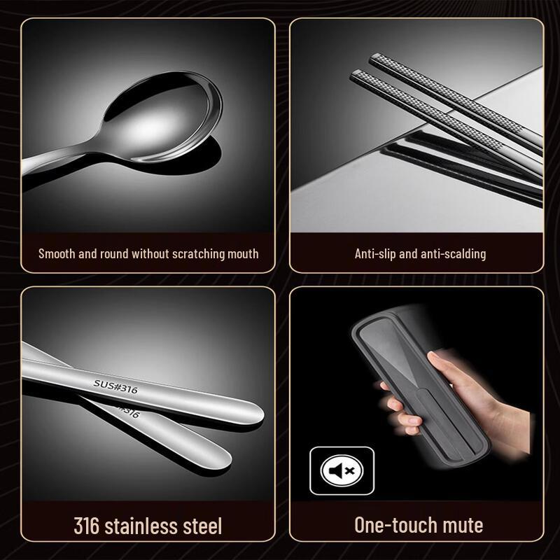 Sichun Portable Stainless Steel Cutlery Set for Students
