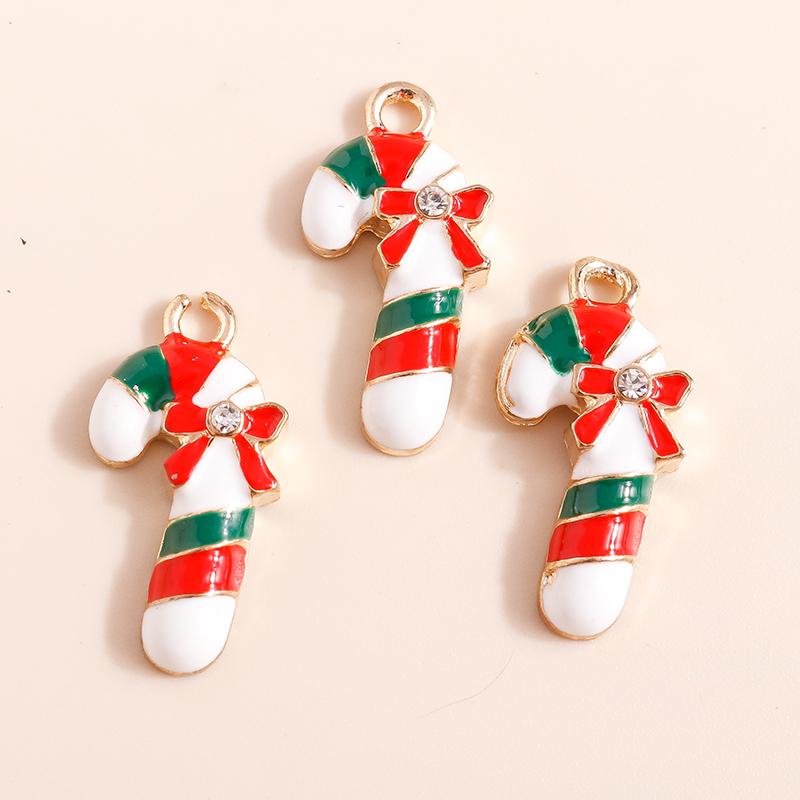 10pcs Enamel Christmas Tree Snowman Pendants Charms for Jewelry Making Earrings Necklace DIY Bracelet Accessories Supplies