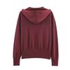 Women Knit Hooded Solid Long Sleeve Cardigan Sweatshirt