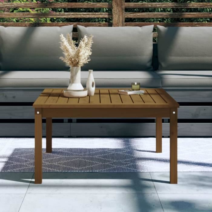VidaXL Garden Table Honey Brown 82.5x82.5x45 Cm Solid Pine Wood 824123