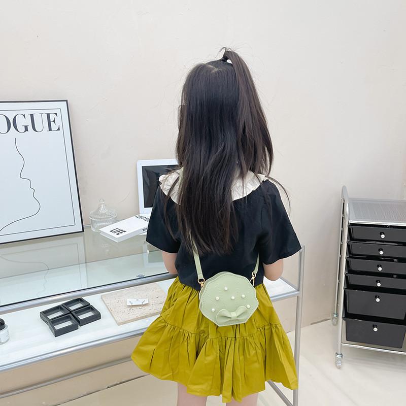 Adorable Korean Style Childrens Mini Shell Crossbody Bag With Cute Bow And Pearls