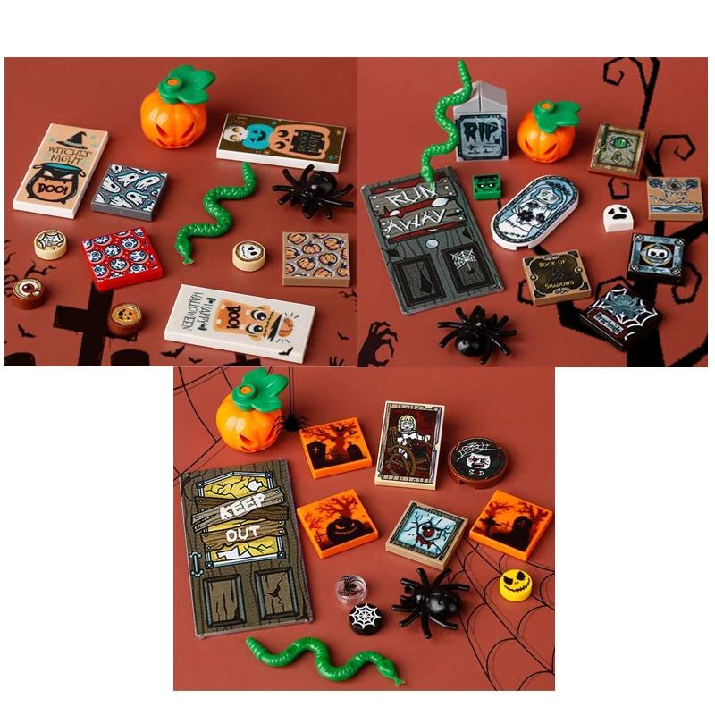 Bausteine Bedruckte Steine Meeresfrüchte Gemüse Eis Expresspaket Computersteuerung Weihnachts- Halloween-Geschenke MOC