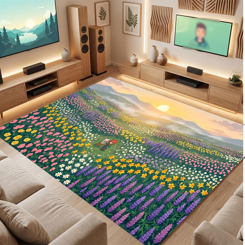 Stardew Valley Teppich Weich Dick Rutschfest Boden Teppich für Schlafzimmer Wohnzimmer Heimdekoration