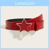 Pu Punk Style Leather Belt With Star Decor And Snap Fastener For Adults Teens