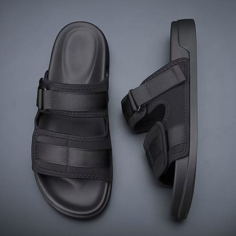 

Тапочки мужские летние новые уличные для отдыха трендовые мужские тапочки износостойкие мягкая подошва нескользящие удобные синие шлепанцы 44-45 (one size smaller)