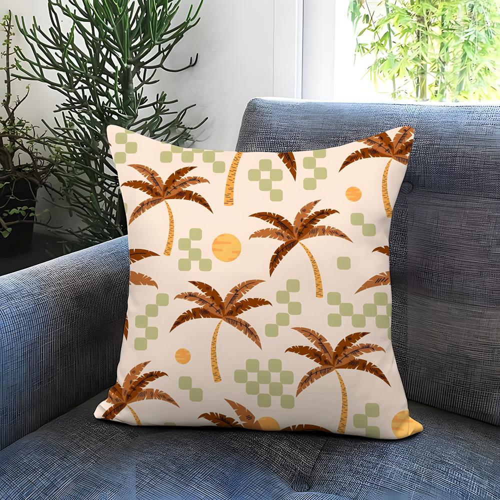Palm Tree Cushion Cover Comfortable Reversible Pillow Cover Ideal for Car Sofa Bedroom Beyond
