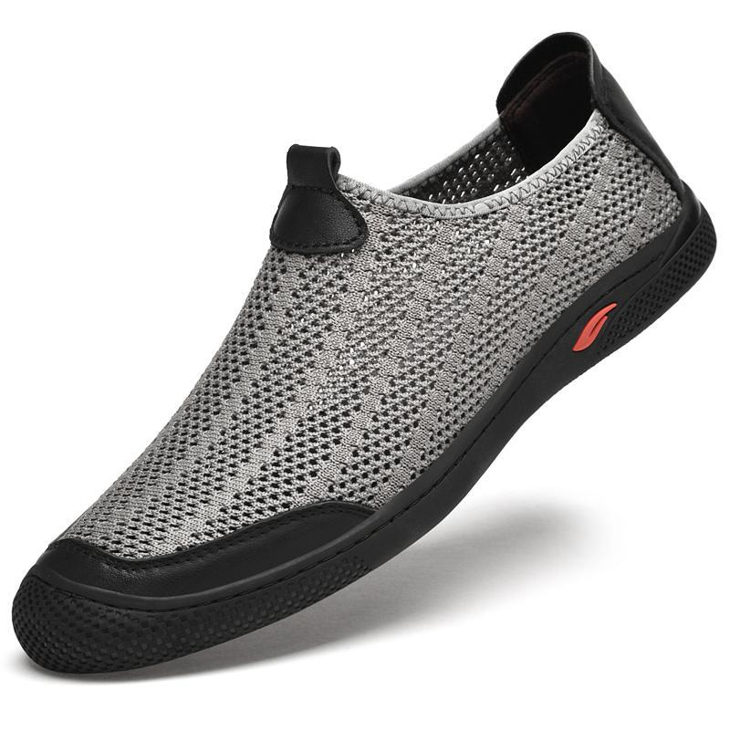 

Flying woven shoes mesh shoes, 38-43 standard leather shoe size leathershoes 43 сірий колір